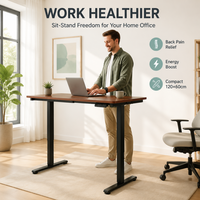 Bureau debout électrique réglable en hauteur en panneau de particules blanc moderne pour configuration de jeu et travail sur ordinateur