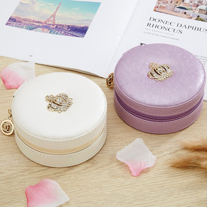 Mini-étui de voyage pour bijoux, étui à bijoux élégant, étuis à bijoux ronds de haute qualité - Product Image 2