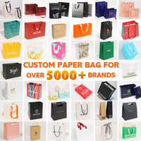 Custom Embossing Logo Eco-Friendly Recyclable Cardboard Paperboard Candy Luxury Gift Packaging Paper Bag with Handle