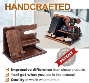 Moderna Base <span class=keywords><strong>de</strong></span> Carga para Teléfono <span class=keywords><strong>de</strong></span> Madera, Organizador <span class=keywords><strong>de</strong></span> Escritorio y Mesita <span class=keywords><strong>de</strong></span> Noche para Hombre con Accesorios <span class=keywords><strong>de</strong></span> Escritorio - Product Image 4