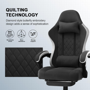 Chaise de jeu inclinable de nouvelle conception avec repose-pieds, chaise de jeu marron - Product Image 4