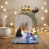 MELODY Weihnachts-LED-Laterne mit Wirbelndem Glitzer, Indoor-Weihnachtsschneekugel-Dekoration, Baum-Drehfigur aus Polyresin-Material, 3*AA