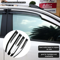 Déflecteurs de vitres de voiture en acrylique PC pour l'extérieur, pare-pluie, visière de fenêtre chromée électroplaquée, pare-soleil pour Nissan Navara 2015-