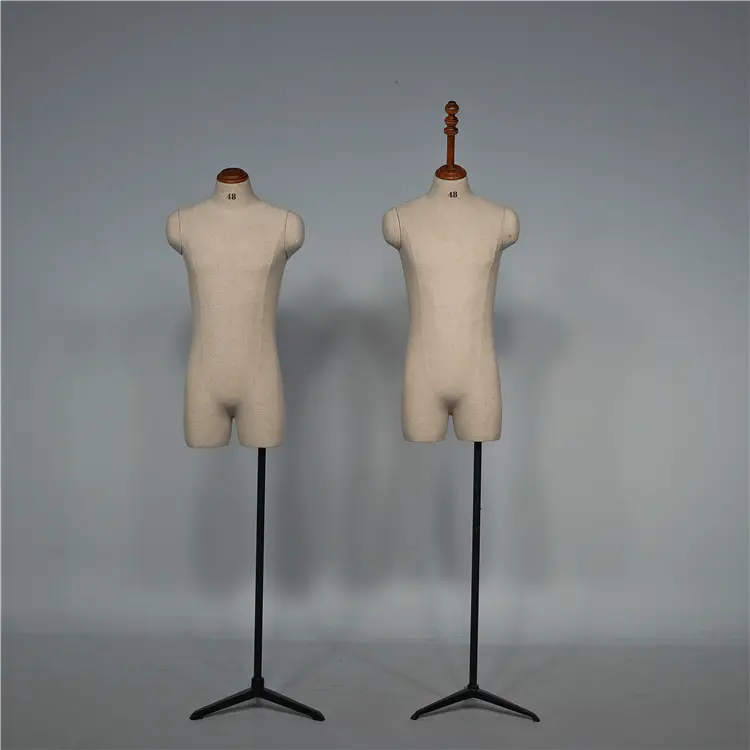 Male Half Body Torso Fabric Covered Dress Foam Tailor Mannequin