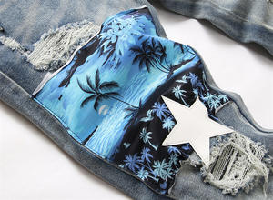 بنطلون جينز رجالي سكيني ضيق بتصميم مخصص ممزق ومكدس، معالج بالغسيل الإنزيمي والحجري بأسلوب Y2K وملابس الشارع والهيب هوب - Product Image 5