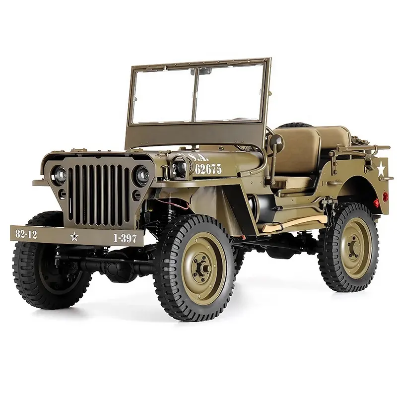 FMS rochobby 1941 Mb Scaler willys xe Jeep 2.4G trước khi lắp ráp cơ thể dẫn 4WD 1:6 đài phát thanh điều khiển RC bánh xích đá cho những người đam mê sở thích