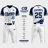 Ensemble de vêtements de baseball personnalisés en gros, respirant, à séchage rapide, maillot et pantalon, impression par sublimation intégrale, uniforme d'équipe réversible