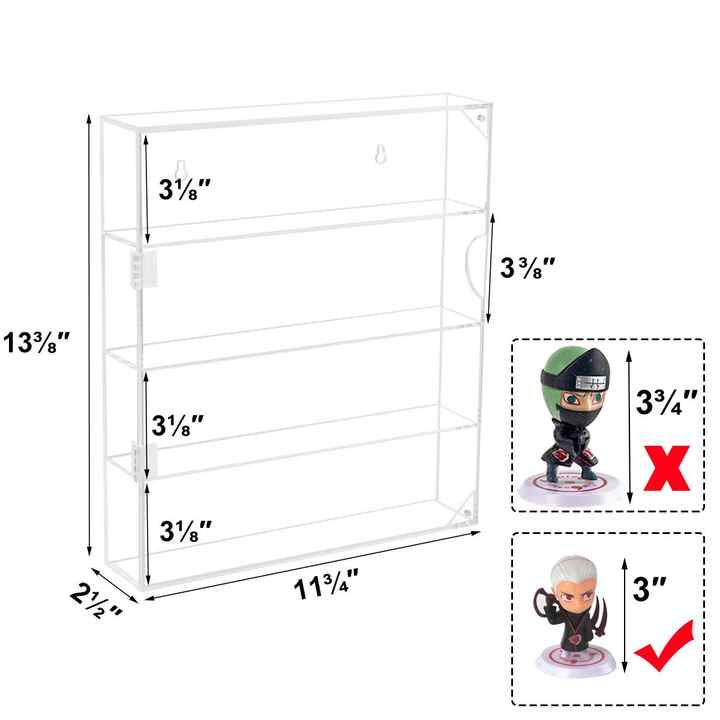 Wall Mounted Clear Acrylic Display Case for Anime Figures
