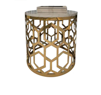 Table basse ronde moderne en marbre, table centrale en acier inoxydable en nid d'abeille, ensemble de tables d'appoint pour la maison