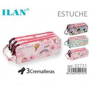ILAN Astuccio con 3 Cerniere per Scuola Bambine - Product Image 1