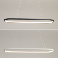 Lustre moderne minimaliste en alliage d'aluminium LED, style nordique, bande lumineuse longue pour salle à manger, magasin de vêtements, éclairage de bureau