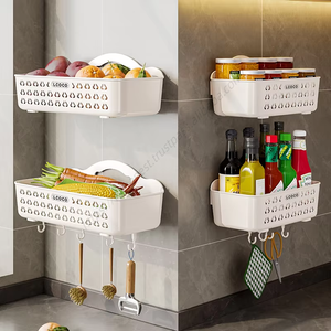 Support mural de rangement en plastique pour cuisine, organisateur d'épices et d'assaisonnements, avec égouttoir, pour usage domestique, vente en gros - Product Image 5