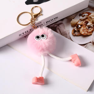 Porte-clés de voiture en peluche, petit pendentif boule de charbon, motif elfe de dessin animé mignon aux longues <span class=keywords><strong>jambes</strong></span>, en polyester, nouveauté 2024, ornement de sac, vente en gros - Product Image 6