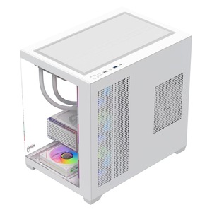 Nouveau stock - Boîtier <span class=keywords><strong>LIAN</strong></span> <span class=keywords><strong>LI</strong></span> O11 <span class=keywords><strong>DYNAMIC</strong></span> MINI V2 NOIR & BLANC M-ATX - Prise en charge de la carte mère ATX - Boîtier de jeu pour PC - Ordinateur - Product Image 2