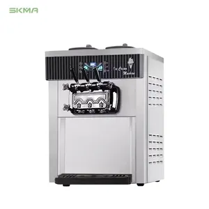 2024 New Equipment Soft Ice Cream Frozen Yogurt Machine Easy To Operate Table Top 3 Flavors Hard Ice Cream Machine