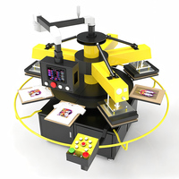 Nouvelle Ligne de Production de Transfert DTF Entièrement Automatisée avec Presse à Chaud Électrique à 8 Stations pour Vêtements Personnalisés et POD