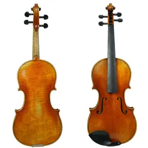 4/4手作りバイオリン楽器ヨーロピアンスプルース炎メープルバック珍しいワンピースバックパワフルなサウンド良い技量