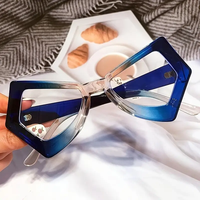 Lunettes à verres transparents avec monture œil de chat papillon Lunettes décoratives dégradées pour fêtes
