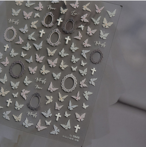 2025 nouvelle <span class=keywords><strong>manucure</strong></span> fleur de cerisier pétale Sequin acier perle blanc fleur ongle autocollant - Product Image 5