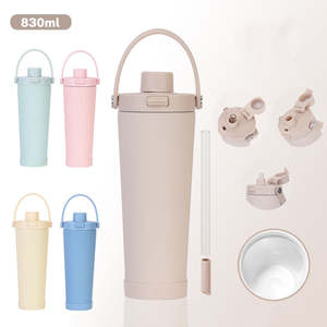 Gobelet isotherme en acier inoxydable avec logo personnalisé, portable, à double paroi, anti-fuite, avec couvercle, isolation thermique de 12 à 24 heures - Product Image 1