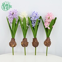 Fleur artificielle en soie lavande élégante de 29 cm, bouquet de bulbes de jacinthe moyens pour centre de table de mariage en intérieur ou vase