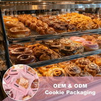 Sacs d'emballage personnalisés en plastique laminé de qualité alimentaire, transparents, thermoscellables, pour beignets, biscuits et gâteaux individuels