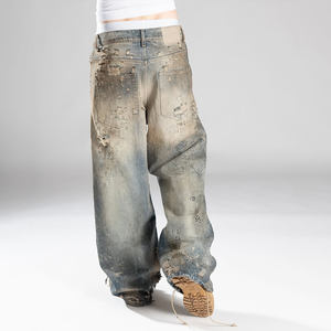 جينز رجالي من DiZNEW عالي الجودة مخصص أنيق مغسول كلاسيكي جينز متسخ للرجال - Product Image 2