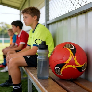 Palloni da Calcio Senza Cuciture Rossi Colorati Misura Ufficiale <span class=keywords><strong>4</strong></span> <span class=keywords><strong>5</strong></span> con LOGO Personalizzato per Allenamento e Partite per Adulti e Bambini - Product Image 4