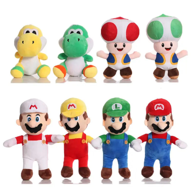 Jogo de bonecos de pelúcia Luigi Mario de 8 polegadas mais vendido, personagem de anime, figura de desenho animado, brinquedo infantil
