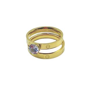 Anillos de Acero de Titanio con Baño de Oro, Diseño de Joyería de Lujo, para Bodas, Compromisos, Aniversarios y Fiestas - Product Image 3