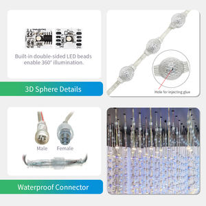 Haute luminosité 360 °   Lumière LED à pixels en forme de boule IP67, connectable en série, pour aménagement paysager extérieur et installation artistique - Product Image 6