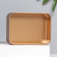 Boîte en métal rectangulaire personnalisée noire et argentée pour accessoires de couture, petite boîte en étain pour badges, vente en gros