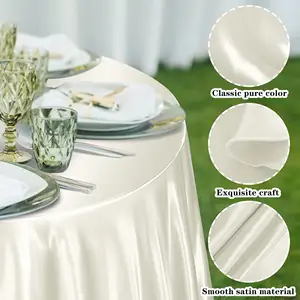 Dia 120inch 305cm nhà máy bán sỉ trắng vòng satin Khăn trải bàn cho quyến rũ Wedding party lễ kỷ niệm