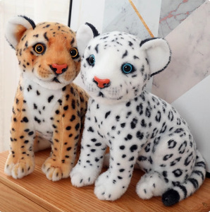 Jouets en peluche animaux simulés transfrontaliers, Léopard, Lion, Poupée en tissu à thème monétaire et flocon de neige noir, Coton PP, Cadeau de fêtes - Product Image 2