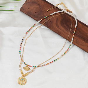 Gioielli alla Moda Trendy Y2K Collana con Ciondoli di Perline Placcata in Oro 18K in Ottone per Donne Anniversario - Product Image 3