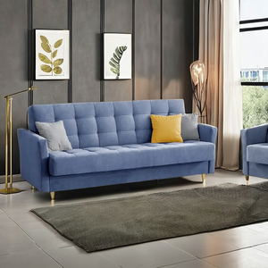 เตียงโซฟาพับได้ผ้านุ่มสไตล์ยุโรปพร้อมเมมโมรี่โฟมกรอบสแตนเลสไก่งวงคุณภาพสูงสำหรับห้องนั่งเล่นโรงแรม - Product Image 2