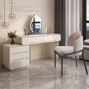 أثاث غرفة نوم طاولة تزيين زاوية قابلة للطي مع طاولة زينة مرآة Led - Product Image 4