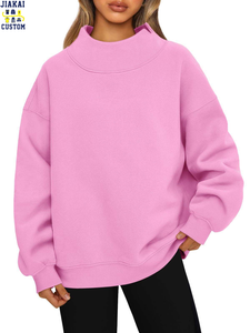 <span class=keywords><strong>Sweat</strong></span>-shirt à col roulé oversize à épaules tombantes pour <span class=keywords><strong>femme</strong></span>, pull décontracté à manches longues pour vêtements de détente et streetwear personnalisés - Product Image 5