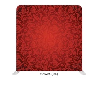 Support de toile de fond personnalisé pour mur floral de fête et photomaton, 8ft 10ft, avec système de tuyaux, rideaux, bannière et toile de fond en tissu tendu avec cadre en aluminium