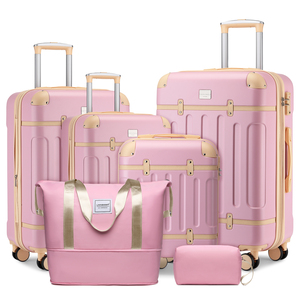 Maleta Rígida Vintage Unisex, Bolsas <span class=keywords><strong>de</strong></span> <span class=keywords><strong>Viaje</strong></span> <span class=keywords><strong>de</strong></span> Nuevo Estilo, Equipaje <span class=keywords><strong>de</strong></span> Mano Beige Expandible para la Escuela, la Familia y Vacaciones - Product Image 2