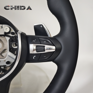 พวงมาลัยหนังสีดำคุณภาพสูงเหมาะสำหรับ B-M-WS <span class=keywords><strong>F10</strong></span> M5 M8 M6 F30 F01 F02 F03 F12 F13 F07 F90 F92 F93 F20 F15 F25 - Product Image 3