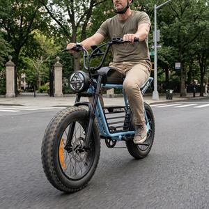 Etro Moped Style Elektrische Fatbike met Hydraulische Schijfremmen, Lange Zitbank, Stabiele Cruiser voor Stadswegen en Parkpaden - Product Image 1