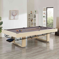 Mesa de Billar Multifuncional de Madera Sólida de Alta Gama con Retorno Automático de Bolas, Estilo Americano, para Uso Comercial y Doméstico, Apta para Ajedrez