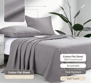 <span class=keywords><strong>Drap</strong></span> plat en coton respirant 300TC, linge <span class=keywords><strong>de</strong></span> <span class=keywords><strong>lit</strong></span> léger pour chambre d'hôtes - Product Image 2