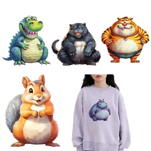 Cute Fat Animal Fat Cat DIY Heat Transfer Children's Clothing T-shirt Thermal Transfer Stickers Decoration Printing