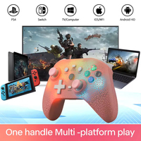 Manette de jeu sans fil NS21 RGB pour Switch/Ps3/Ps4/Android/Ios, joystick gyroscopique 6 axes, manette de jeu à double moteur avec support de téléphone