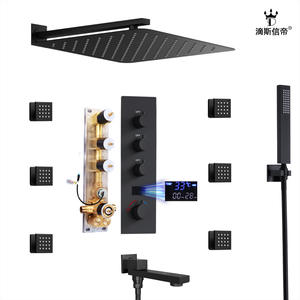 Juego de Ducha de Cobre Dishixindi, Montado en la Pared, con Pantalla de Temperatura, Sistema de Ducha de Lluvia Moderno para Baño - Product Image 4