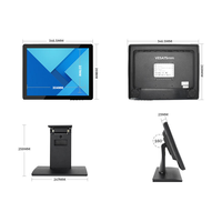 Écran tactile capacitif plat OSCY de 15 pouces, rapport d'aspect 4:3, matrice active TFT LCD, ports VGA USB, noir, pour les entreprises