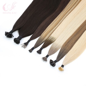 Extensioni per capelli umani con cheratina, a doppia trama, cuticole allineate, marrone scuro, con punta a I/<span class=keywords><strong>U</strong></span>/K/piatta - Product Image 4