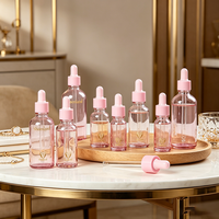 En stock – Flacon compte-gouttes en verre rose mignon avec couvercle rose, disponible en 5 ml, 10 ml, 15 ml, 20 ml, 30 ml, 50 ml, 100 ml